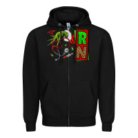 Black Christmas Character  Nurse Zipper Hoodie - NancyCooperArtShop