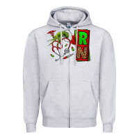 Heather Grey Christmas Character  Nurse Zipper Hoodie - NancyCooperArtShop