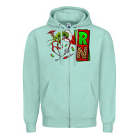 Seafoam Christmas Character  Nurse Zipper Hoodie - NancyCooperArtShop
