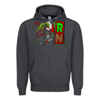 Smoke Christmas Character  Nurse Zipper Hoodie - NancyCooperArtShop
