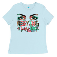 Baby Blue resting nurse face Ladies Tee - RanaPortraitStore