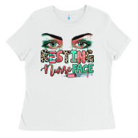 White resting nurse face Ladies Tee - RanaPortraitStore