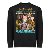 Black Just A Girl Who Loves Farm Animals Heavyweight Sweatshirt - BundleAndBundleShop
