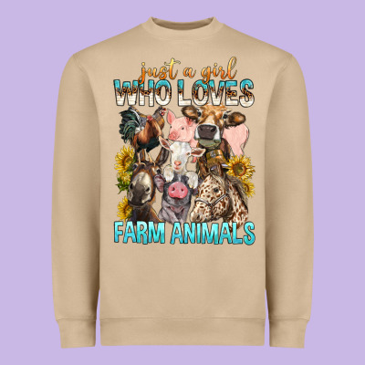 Just A Girl Who Loves Farm Animals Heavyweight Sweatshirt Designed By Bundleandbundleshop