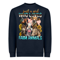 Navy Just A Girl Who Loves Farm Animals Heavyweight Sweatshirt - BundleAndBundleShop