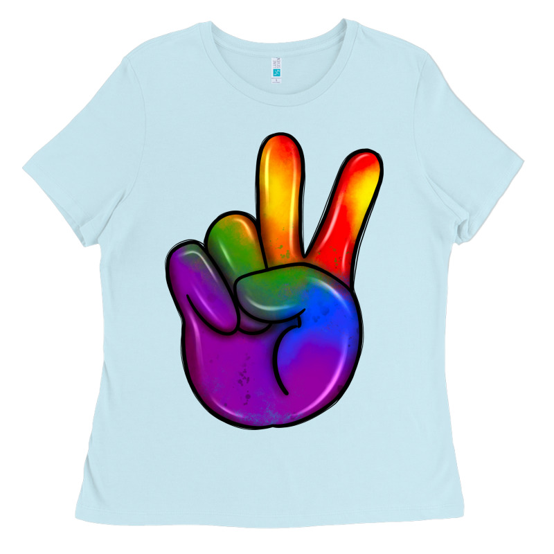 Pride Peace Hand Ladies Tee by JahusDesignShop | Teevron