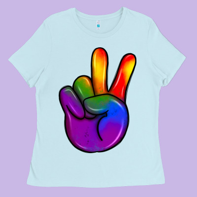 Pride Peace Hand Ladies Tee Designed By Jahusdesignshop
