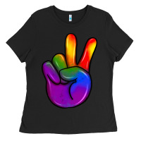 Black pride peace hand Ladies Tee - JahusDesignShop
