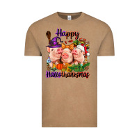 Happy Hallothanksmas Pigs Vintage Tee | Teevron