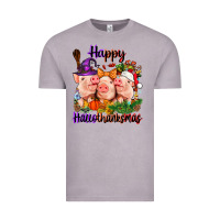 Vintage Zinc Happy Hallothanksmas Pigs Vintage Tee - NancyCooperArtShop