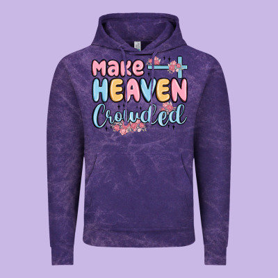 Make Heaven Crowded Vintage Hoodie Designed By Maliassmallbusiness