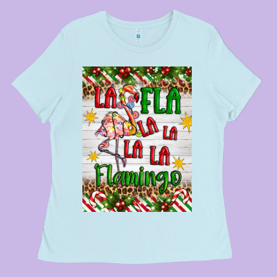 Christmas Fla La La La La La Flamingo Air Freshener Ladies Tee Designed By Artiststas