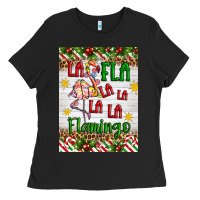 Black christmas fla la la la la la flamingo air freshener Ladies Tee - Artiststas