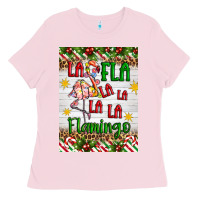 Bubblegum Pink christmas fla la la la la la flamingo air freshener Ladies Tee - Artiststas
