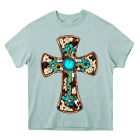 Arona cowhide gemstone  cross Heavy Core Tee - JahusDesignShop