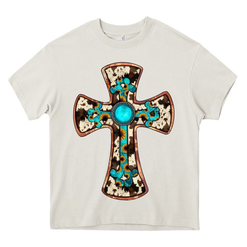Cowhide Gemstone  Cross Heavy Core Tee by JahusDesignShop | Teevron