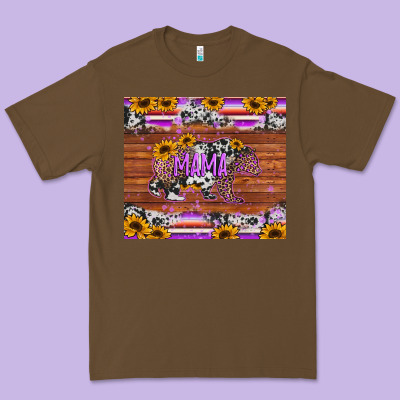 Mama Bear Sunflowers Purple Premium Tee Designed By Jasminsmagicworld