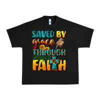 Black saved by grace through faith Urban Heavy Tee - NancyCooperArtShop