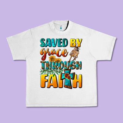 Saved By Grace Through Faith Urban Heavy Tee Designed By Nancycooperartshop