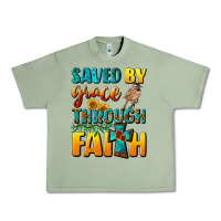 Oil Green saved by grace through faith Urban Heavy Tee - NancyCooperArtShop