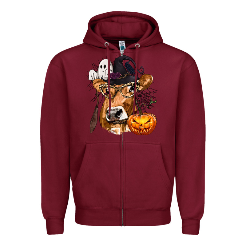 Boo Heifer Cow Halloween Zipper Hoodie by texasbilliewilder | Teevron