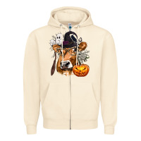 Sandshell Boo Heifer Cow Halloween Zipper Hoodie - texasbilliewilder