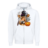 White Boo Heifer Cow Halloween Zipper Hoodie - texasbilliewilder
