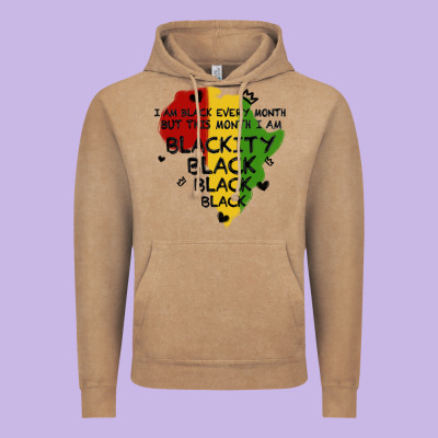 Black Black Blackity Vintage Hoodie Designed By Maliassmallbusiness