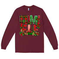 Burgundy Christmas Mimi Elf Long Sleeve Tee - BundleAndBundleShop