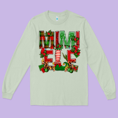 Christmas Mimi Elf Long Sleeve Tee Designed By Bundleandbundleshop
