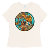 Bone hello pumpkin earrings Ladies Tee - BundleAndBundleShop