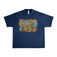 Navy horseshoe leopard gemstone cactus background Urban Heavy Tee - AdoDesignShop
