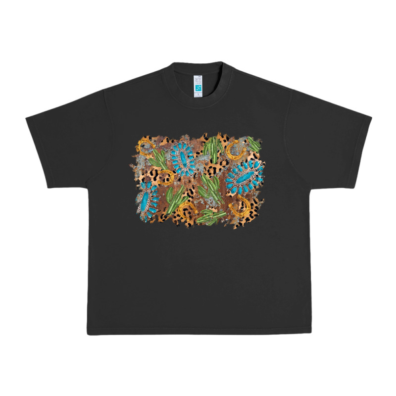 Horseshoe Leopard Gemstone Cactus Background Urban Heavy Tee by AdoDesignShop | Teevron