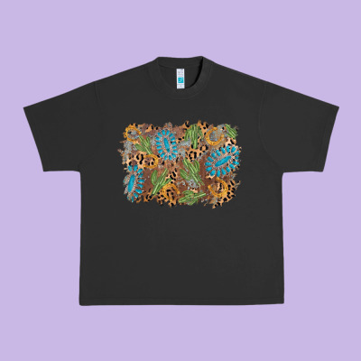 Horseshoe Leopard Gemstone Cactus Background Urban Heavy Tee Designed By Adodesignshop