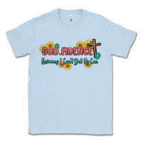 Dusty Blue god fidence Classic Tee - MaliasSmallBusiness