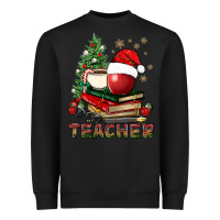 Black Teacher With Christmas Tree Heavyweight Sweatshirt - BundleAndBundleShop