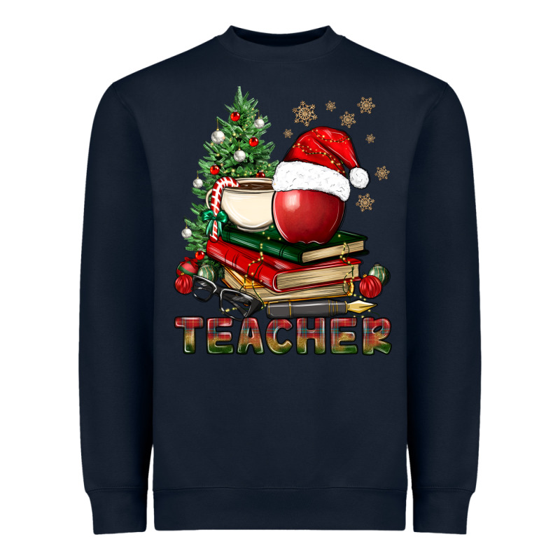 Teacher With Christmas Tree Heavyweight Sweatshirt by BundleAndBundleShop | Teevron