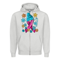 Dove Grey winter breast cancer ribbon Zipper Hoodie - NancyCooperArtShop