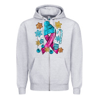 Heather Grey winter breast cancer ribbon Zipper Hoodie - NancyCooperArtShop