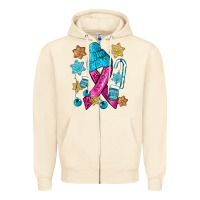 Sandshell winter breast cancer ribbon Zipper Hoodie - NancyCooperArtShop
