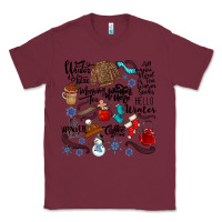 Burgundy winter festive essentials Classic Tee - CowhideDigitalArt