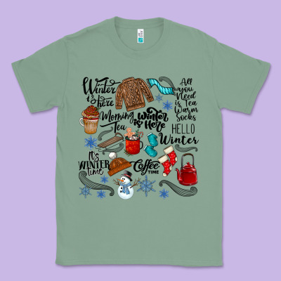 Winter Festive Essentials Classic Tee Designed By Cowhidedigitalart