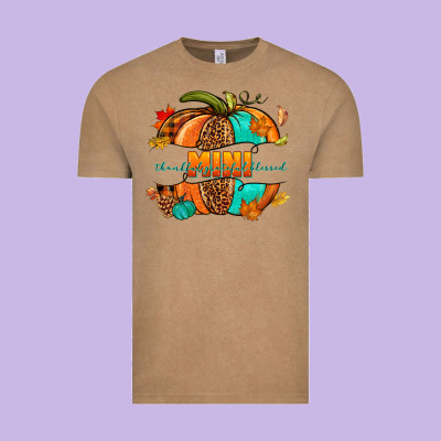 Thankful Grateful Blessed Mini Pumpkin Vintage Tee Designed By Nancycooperartshop