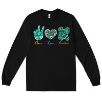 Black Peace Love Gemstone Long Sleeve Tee - BundleAndBundleShop