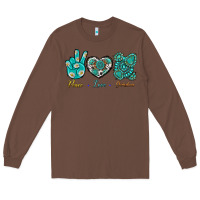 Chestnut Peace Love Gemstone Long Sleeve Tee - BundleAndBundleShop