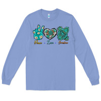 Colony Blue Peace Love Gemstone Long Sleeve Tee - BundleAndBundleShop