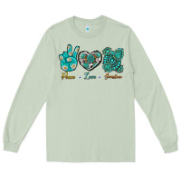 Matcha Peace Love Gemstone Long Sleeve Tee - BundleAndBundleShop