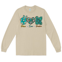 Mushroom Peace Love Gemstone Long Sleeve Tee - BundleAndBundleShop