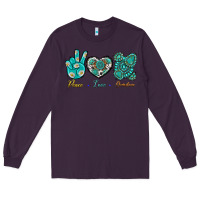 Plum Peace Love Gemstone Long Sleeve Tee - BundleAndBundleShop