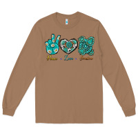 Toasted Coconut Peace Love Gemstone Long Sleeve Tee - BundleAndBundleShop